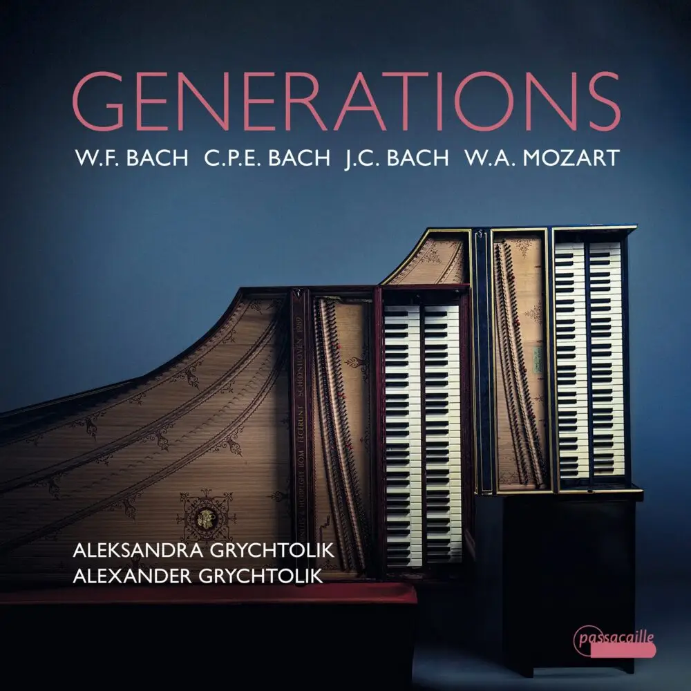 Generations. Works for two harpsichords by W.F. Bach, C.P.E. Bach, J.C. Bach, W.A. Mozart.